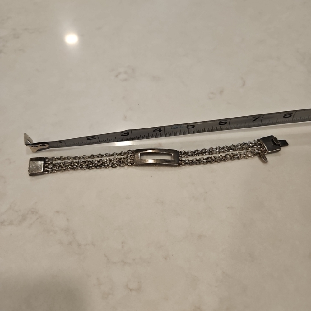 Express Vintage 7.5” Silver Tone Multi Chain Link Bracelet